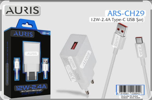 AURIS TYPE-C ŞARJ SET 12W-2.4A  PK:10 